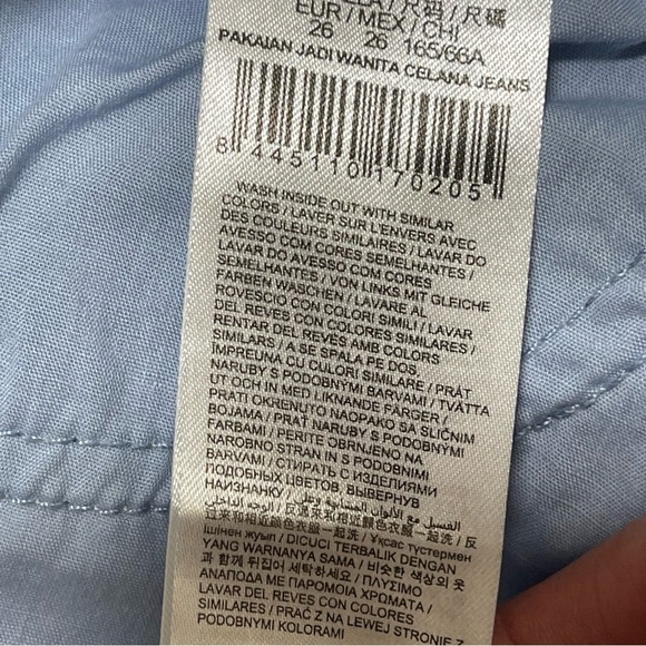 DESIGUAL Blue Embroidered Detail Jeans Size 26 ankle zippers - Picture 6 of 9